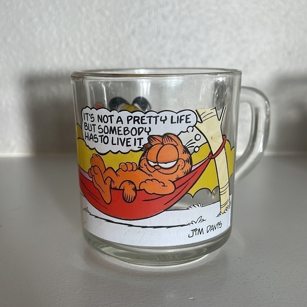 VTG McDonald's Garfield & Odie Glass Cup Mug 1978 X2 - Picture 7 of 8